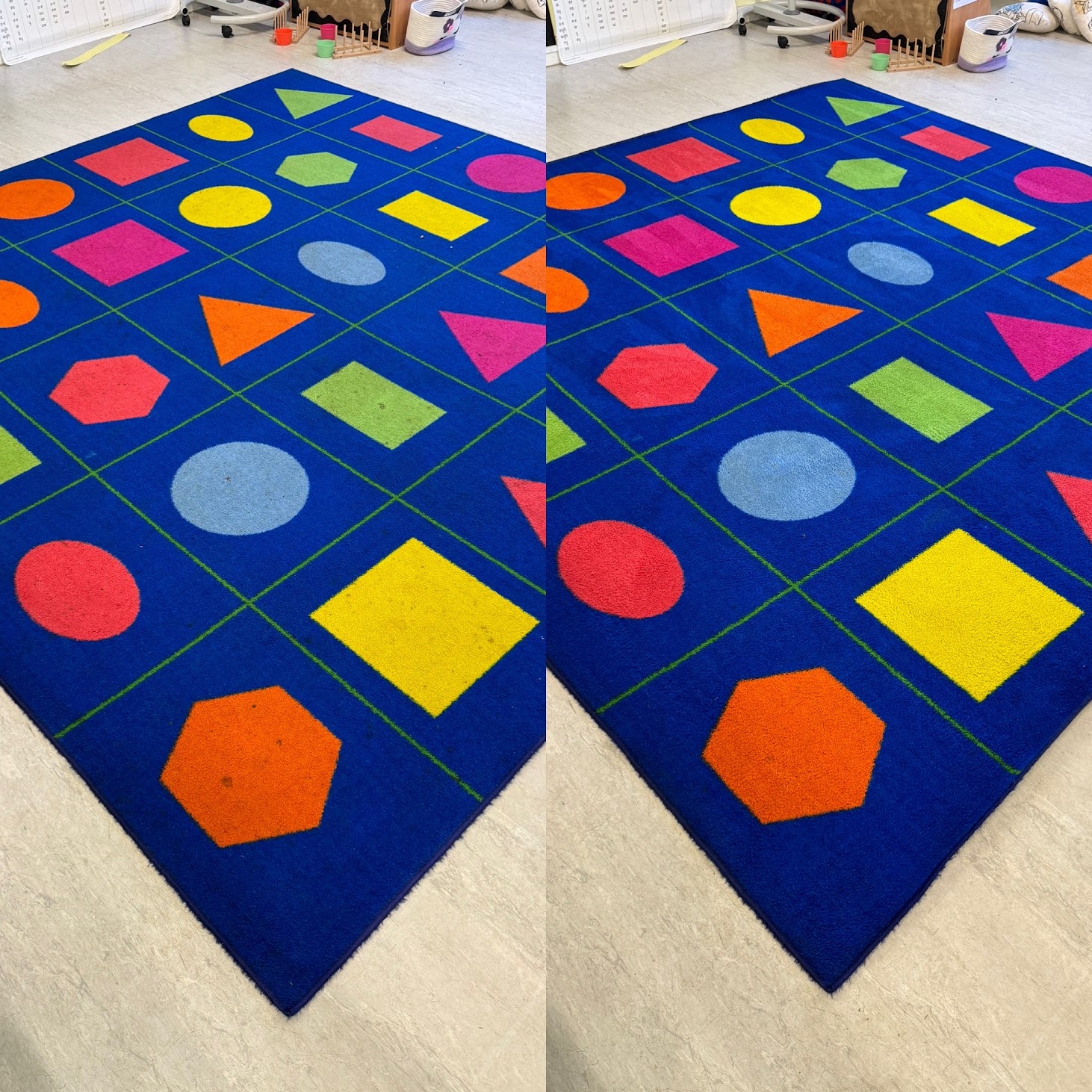 Colourful school rug cleaned in St Albans